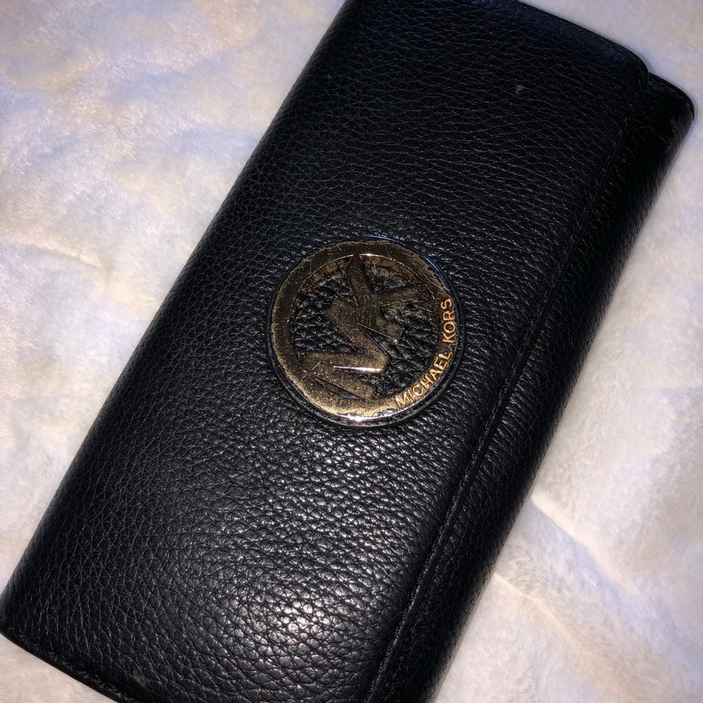 Michael kors black peoples leather wallet